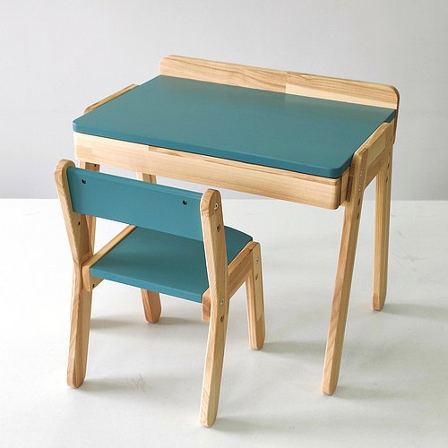 Bureau et chaises en bois pour enfants, table et 2 chaises pour tout-petits, ensemble de meubles Montessori Vert