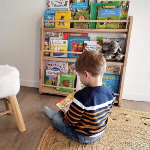 Bibliothèque Montessori Madeleine En Bois Pour Enfant : L'accès autonome à la lecture