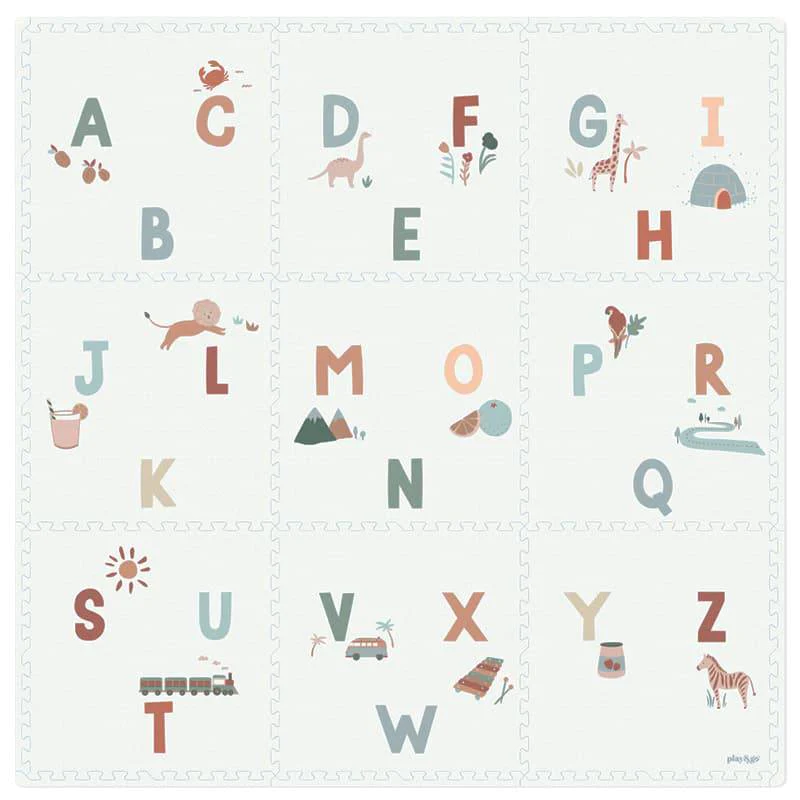 Plongez dans l'apprentissage ludique avec le Tapis Montessori Puzzle Alphabet Eva de Play&Go