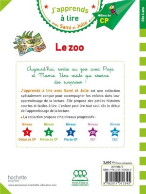 Livre Montessori - Sami et Julie CP Niveau 2 : Le Zoo